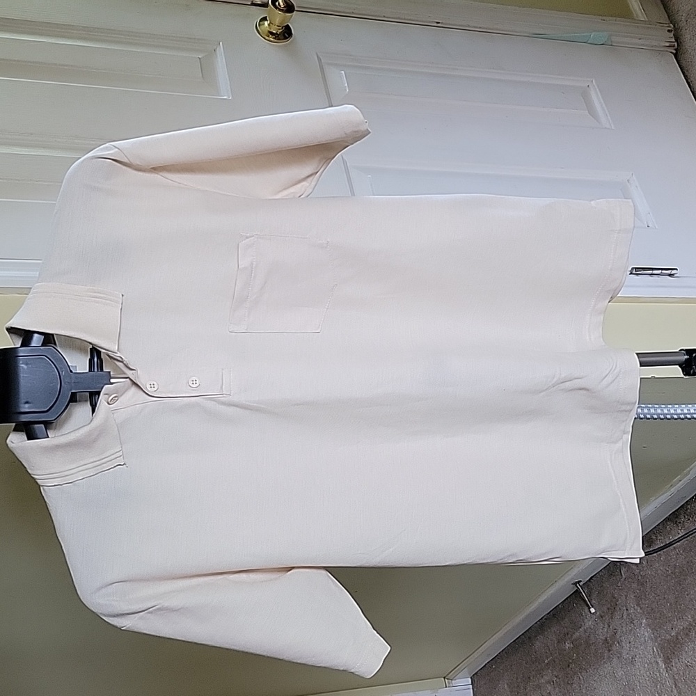 Vintage Men's Identic Polo Shirt. Color Cream, Size L